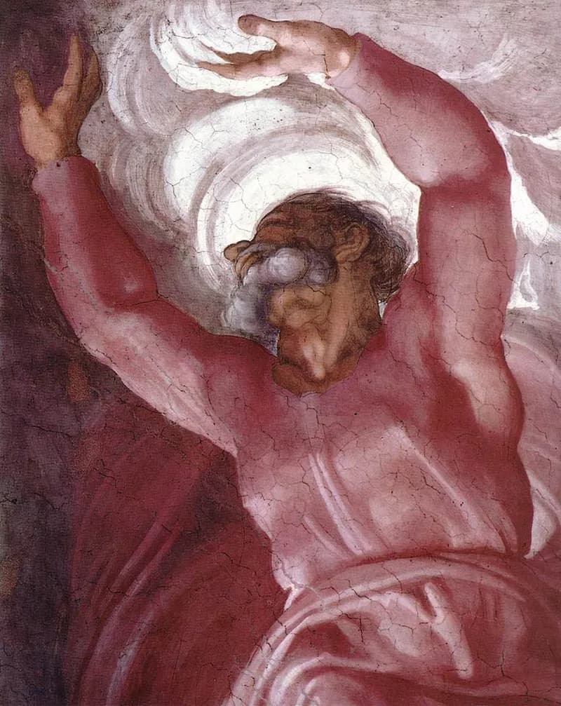 Separation of Light from Darkness by Michelangelo Buonarroti depicting Genesis 1:3