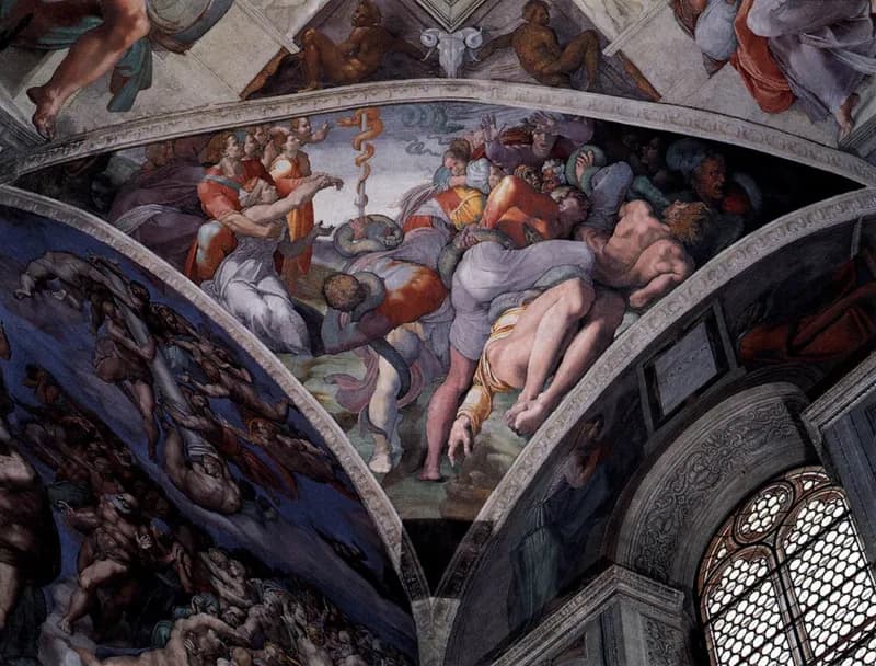 The Brazen Serpent by Michelangelo Buonarroti depicting Numbers 21:6