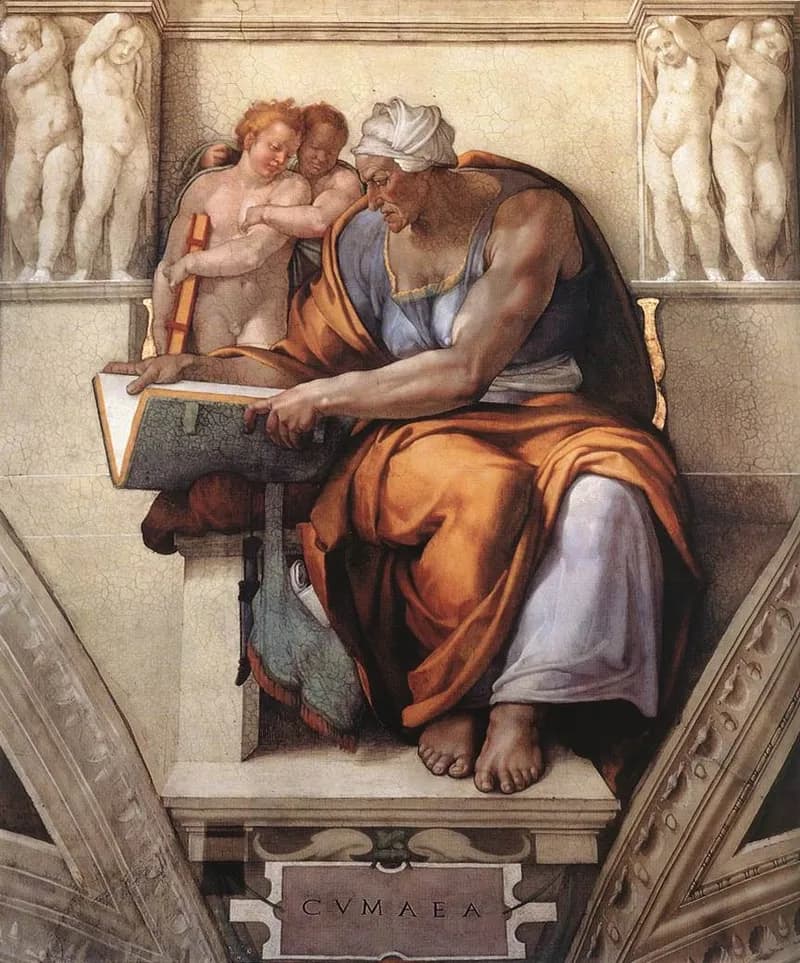 The Cumaean Sibyl by Michelangelo Buonarroti depicting Isaiah 11:1