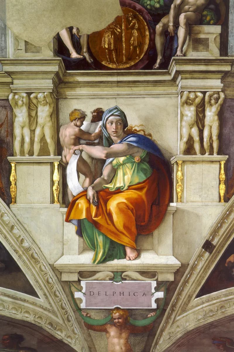 The Delphic Sibyl by Michelangelo Buonarroti depicting Isaiah 11:1