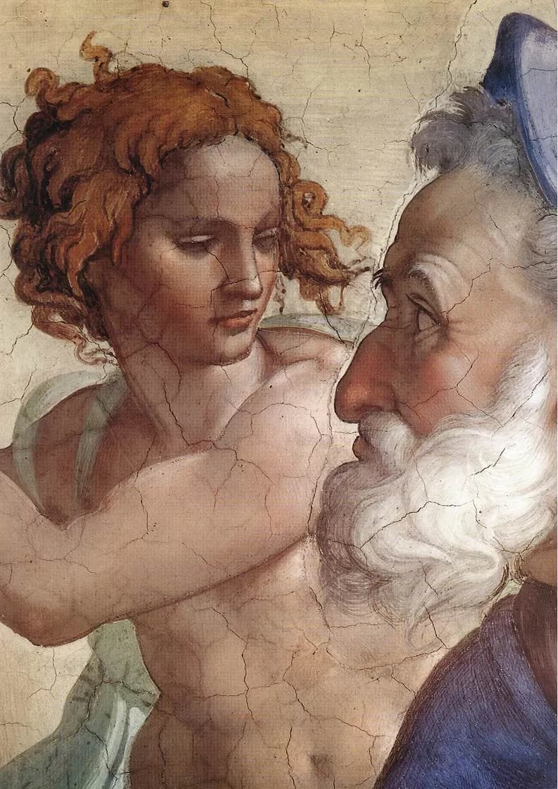 The Prophet Ezekiel (Sistine Chapel) by Michelangelo Buonarroti depicting Ezekiel 1:1