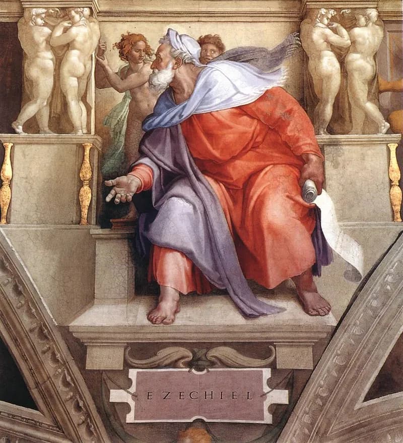 The Prophet Ezekiel by Michelangelo Buonarroti depicting Ezekiel 1:1