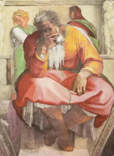 The Prophet Jeremiah by Michelangelo Buonarroti depicting Jeremiah 1:4