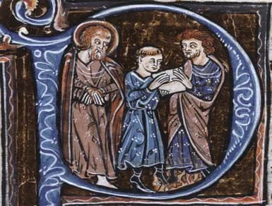 Onesimus and Philemon by Anonymous (devotional engraver) depicting Philemon 1:8