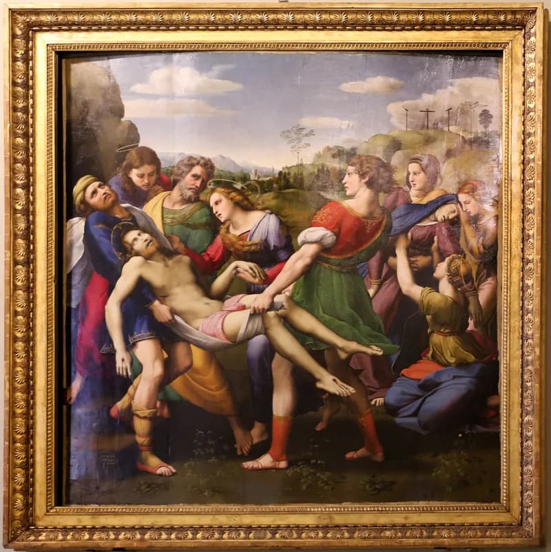 The Entombment (Pala Baglioni) by Raffaello Sanzio da Urbino depicting John 19:40