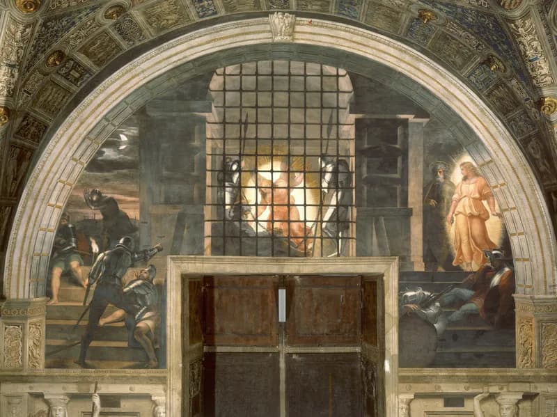 The Liberation of Saint Peter by Raffaello Sanzio da Urbino depicting Acts 12:6