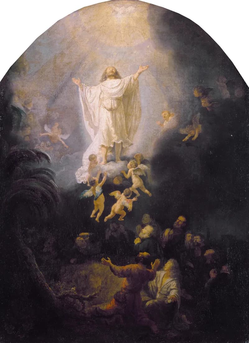 The Ascension of Christ by Rembrandt van Rijn depicting Acts 1:9