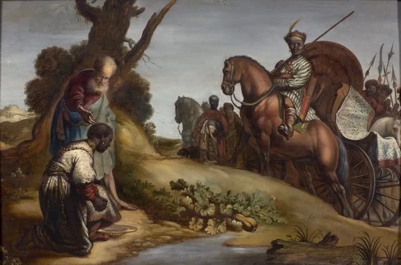 The Baptism of the Ethiopian Eunuch by Rembrandt van Rijn depicting Acts 8:36