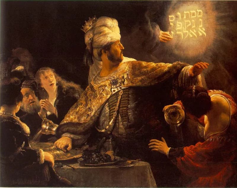 Belshazzar's Feast by Rembrandt van Rijn depicting Daniel 5:5