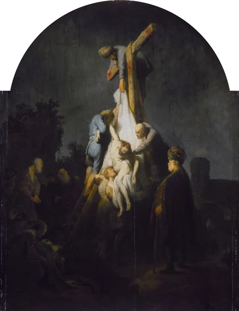 The Descent from the Cross by Rembrandt van Rijn depicting Luke 23:50