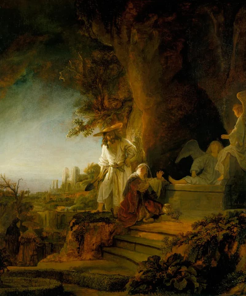 The Risen Christ Appearing to Mary Magdalene by Rembrandt van Rijn depicting John 20:11