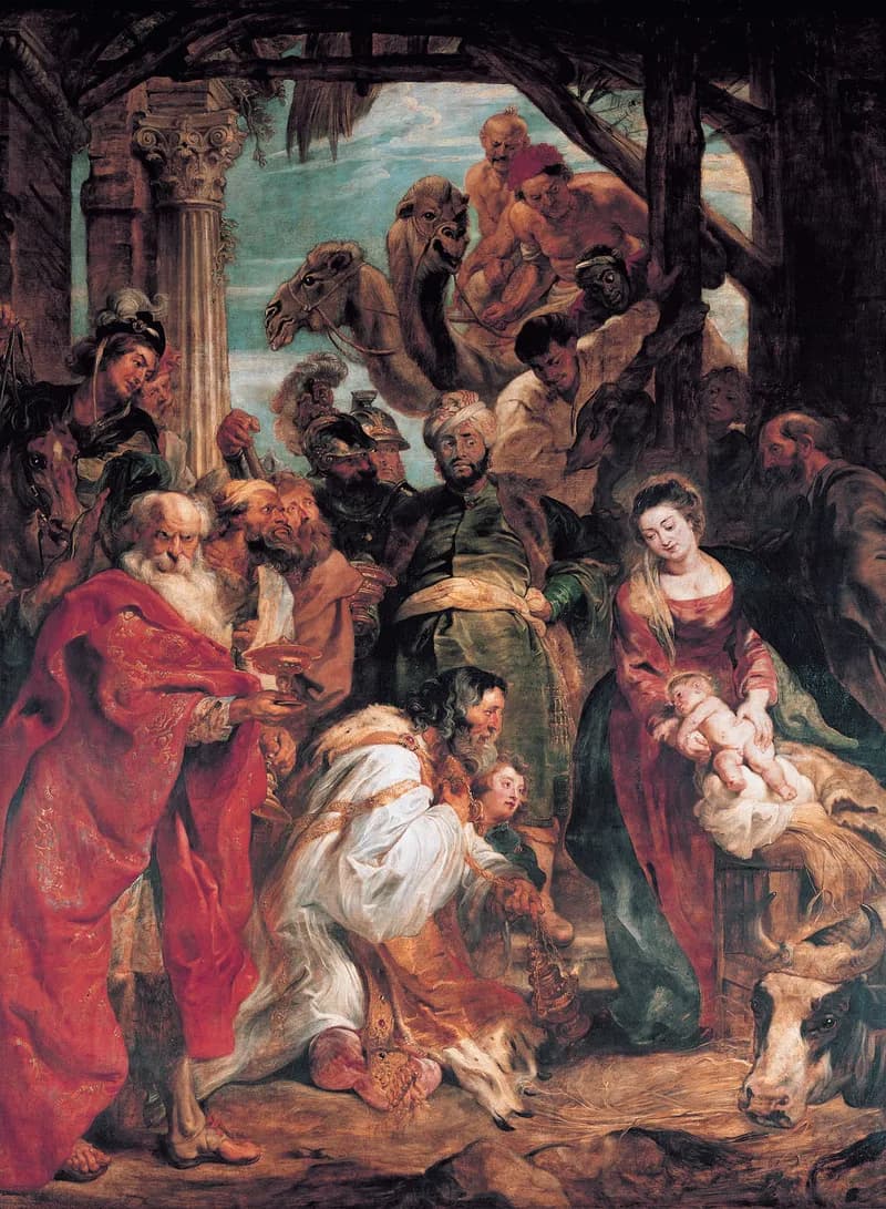 The Adoration of the Magi by Peter Paul Rubens depicting Matthew 2:11