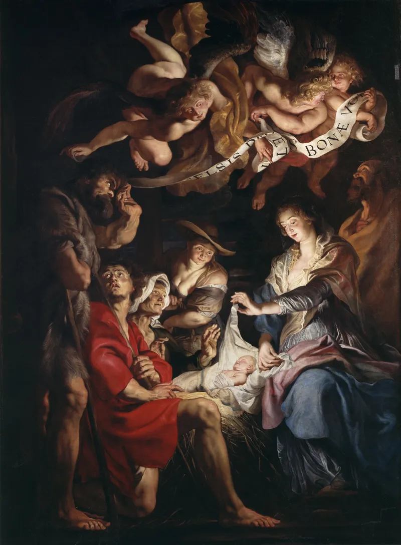 Adoration of the Shepherds by Peter Paul Rubens depicting Luke 2:15