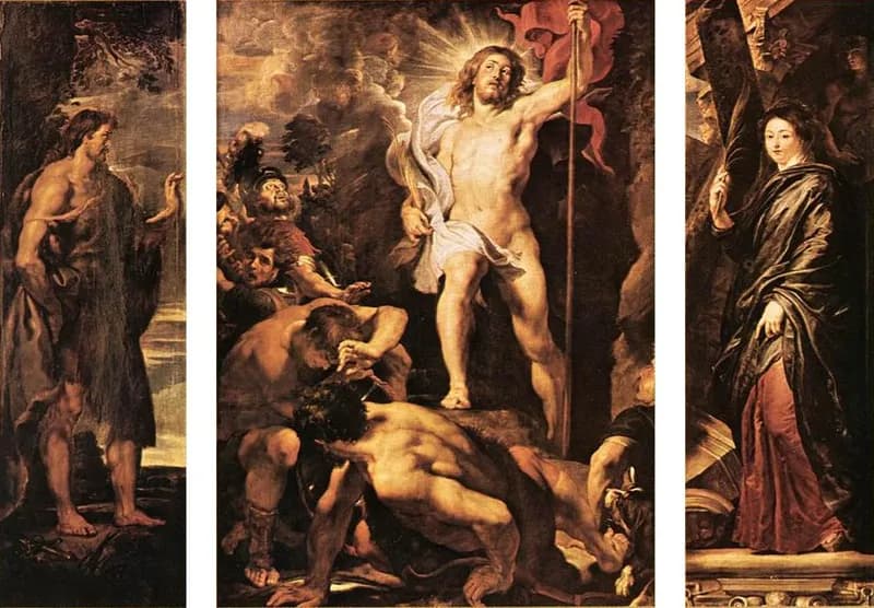 The Resurrection of Christ by Peter Paul Rubens depicting Matthew 28:1