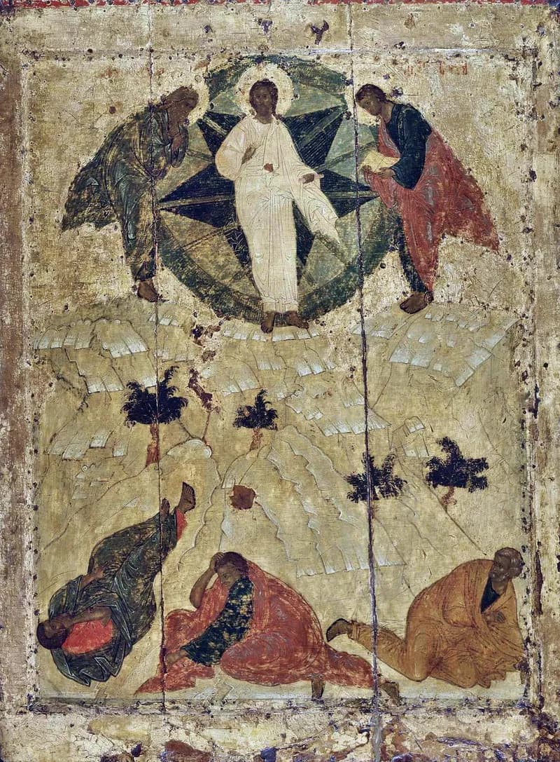 The Transfiguration by Andrei Rublev depicting Matthew 17:1