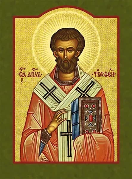 Saint Timothy by Anonymous (Byzantine icon tradition) depicting 1 Timothy 1:1