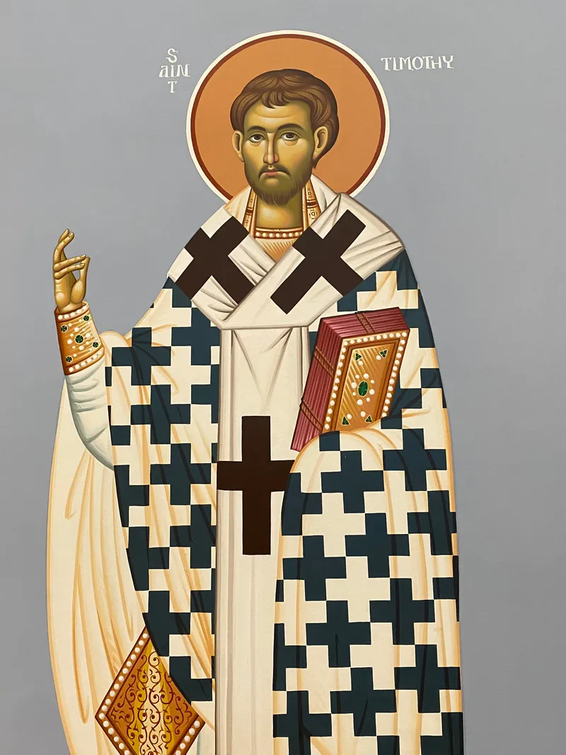 Saint Timothy the Apostle by Anonymous (Byzantine icon tradition) depicting 2 Timothy 1:1