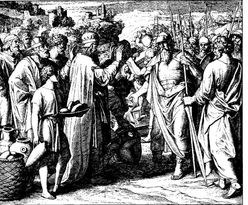 Abram Receives the Promise — A Son Shall Be Born by Julius Schnorr von Carolsfeld depicting Genesis 18:9