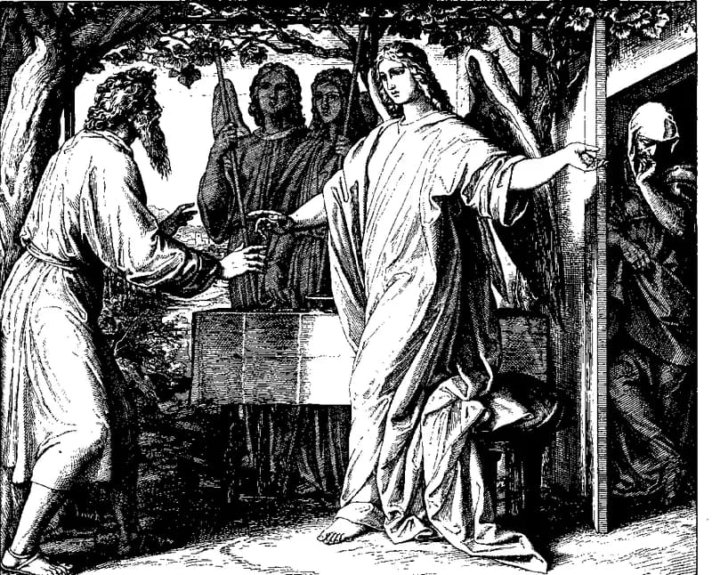 Abram Blessed by Melchizedek by Julius Schnorr von Carolsfeld depicting Genesis 14:18