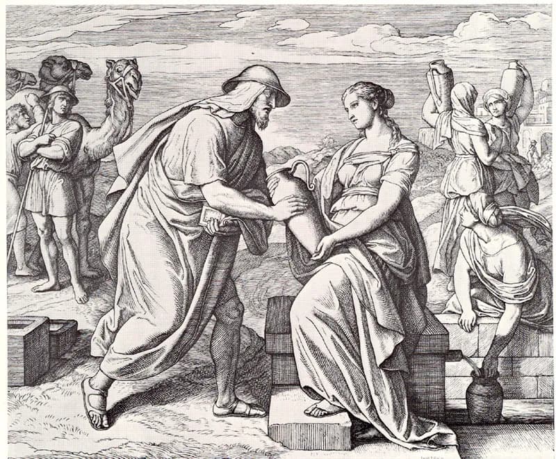 Eliezer Seeks a Wife for Isaac by Julius Schnorr von Carolsfeld depicting Genesis 24:10