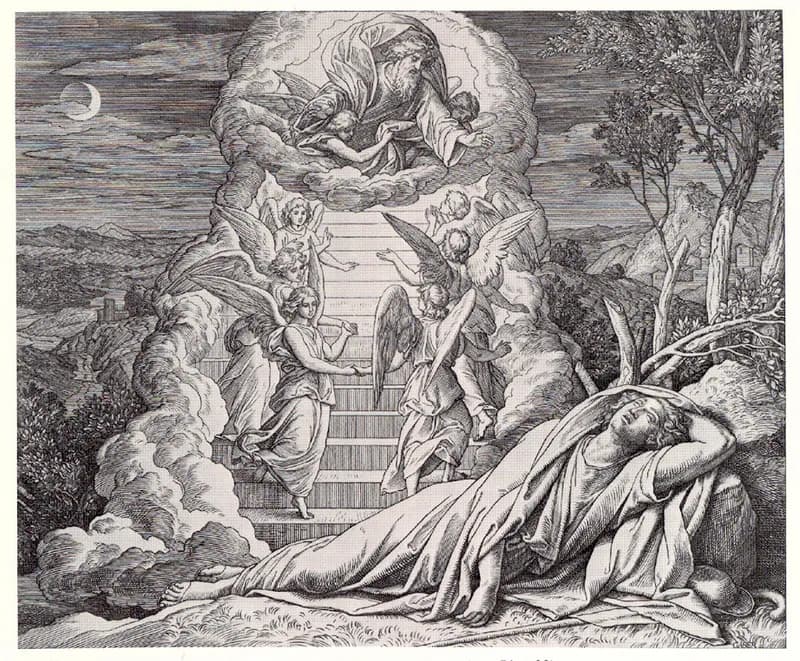 Jacob's Dream of the Heavenly Ladder by Julius Schnorr von Carolsfeld depicting Genesis 28:10