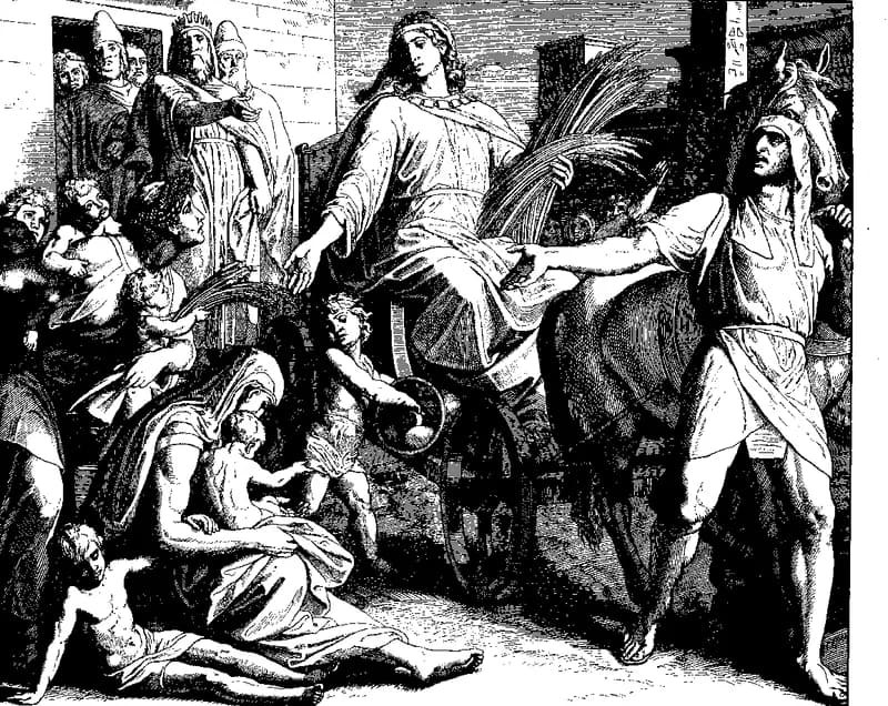 Joseph's Exaltation by Julius Schnorr von Carolsfeld depicting Genesis 41:37