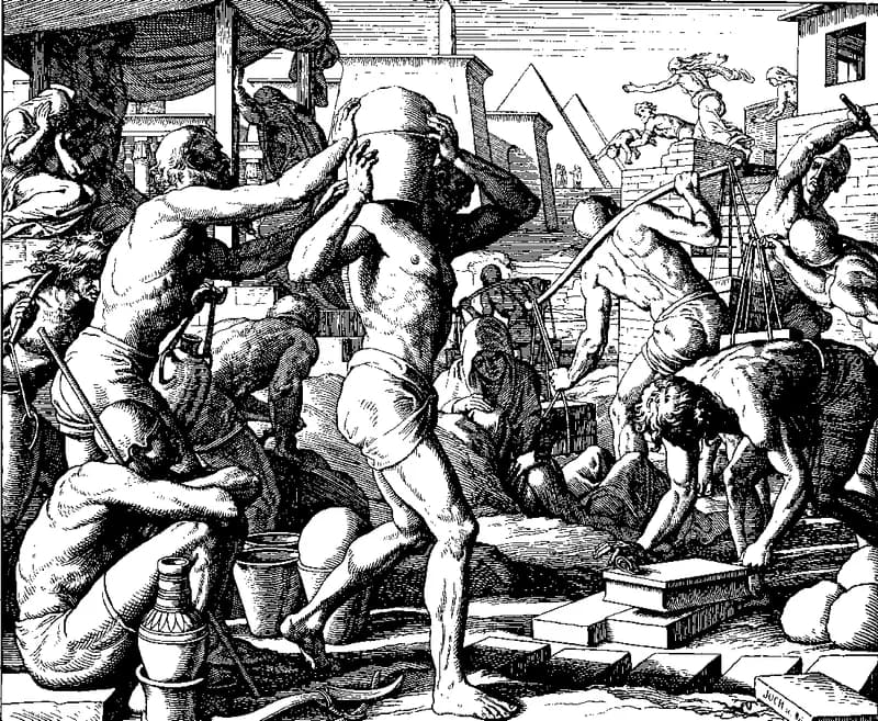 Oppression of the Israelites in Egypt by Julius Schnorr von Carolsfeld depicting Exodus 1:8
