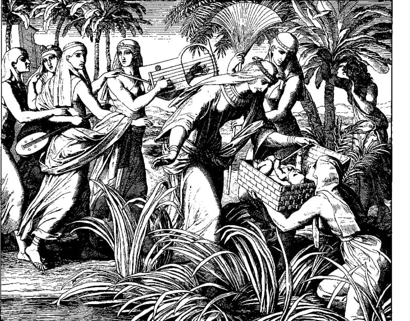 Finding of Moses by Julius Schnorr von Carolsfeld depicting Exodus 2:1