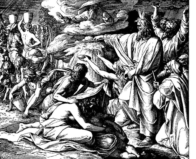 Manna in the Wilderness by Julius Schnorr von Carolsfeld depicting Exodus 16:11