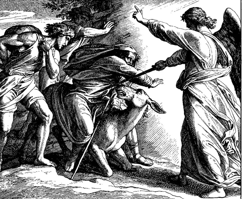 The Angel of the Lord Meets Balaam by Julius Schnorr von Carolsfeld depicting Numbers 22:21