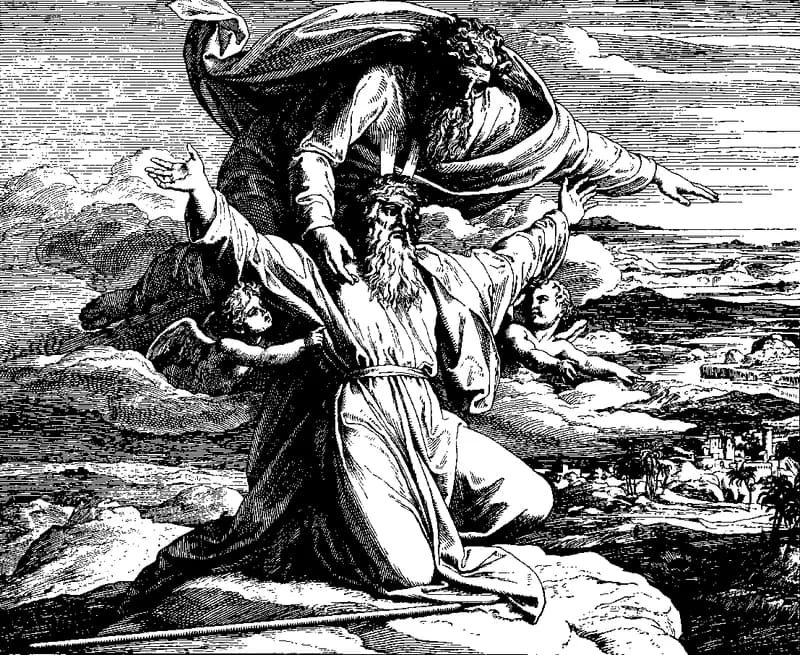 The Lord Shows Moses the Promised Land by Julius Schnorr von Carolsfeld depicting Deuteronomy 34:1