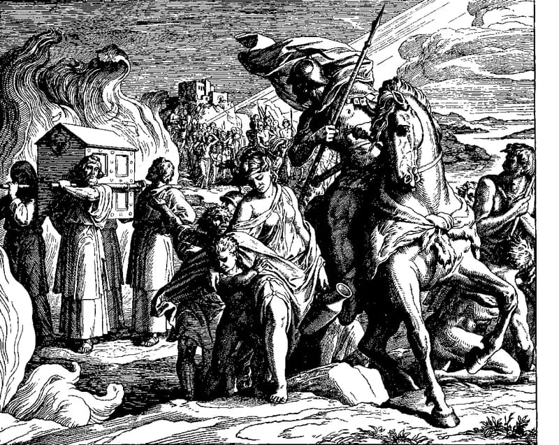 Israel Crosses the Jordan by Julius Schnorr von Carolsfeld depicting Joshua 3:14