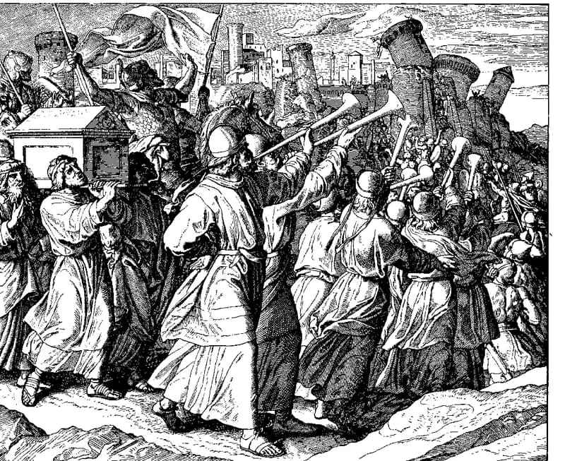 The Fall of Jericho by Julius Schnorr von Carolsfeld depicting Joshua 6:15