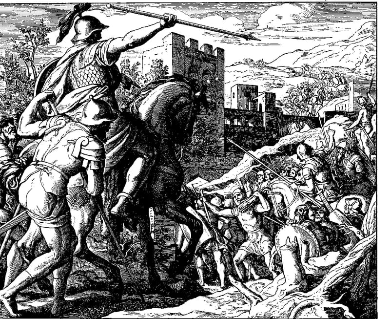 The Conquest of Ai by Julius Schnorr von Carolsfeld depicting Joshua 8:1