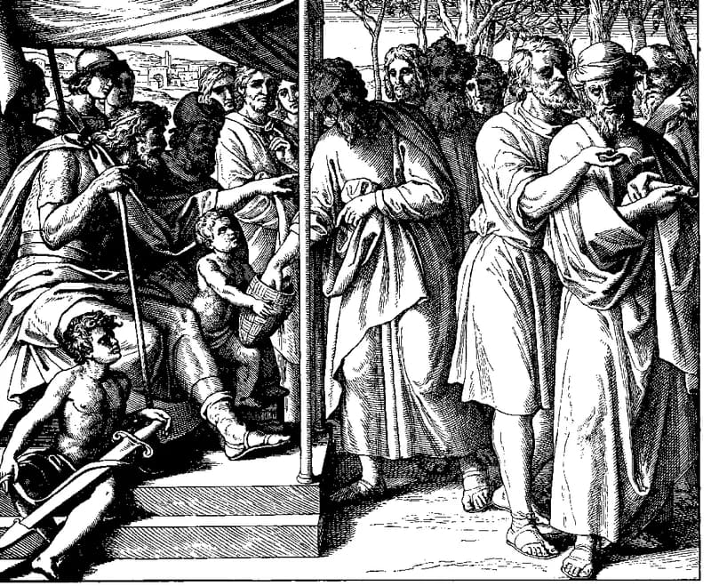 The Division of the Promised Land by Julius Schnorr von Carolsfeld depicting Joshua 14:1