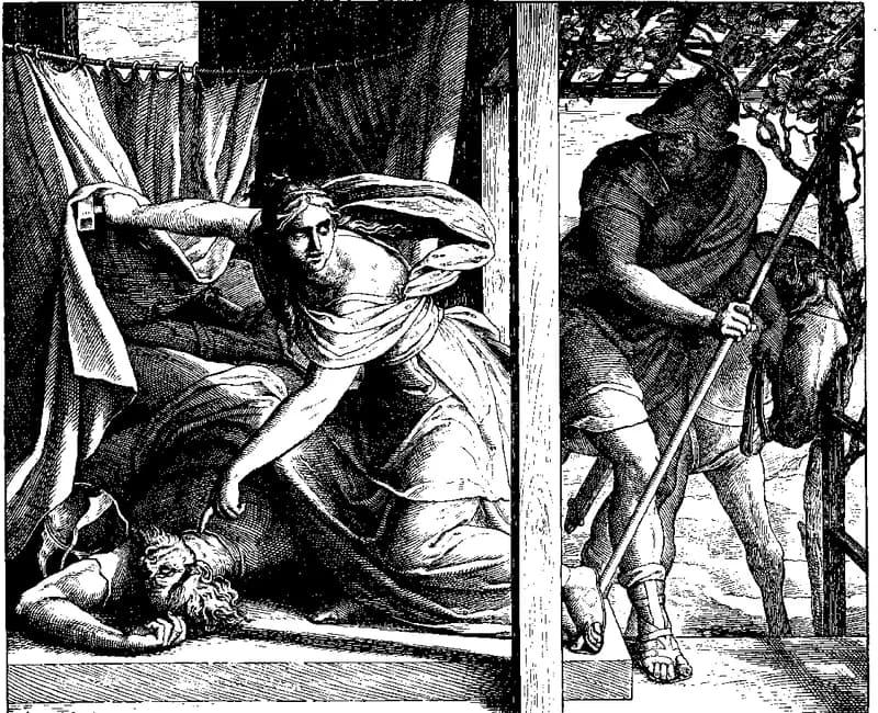Sisera Slain by Jael by Julius Schnorr von Carolsfeld depicting Judges 4:17