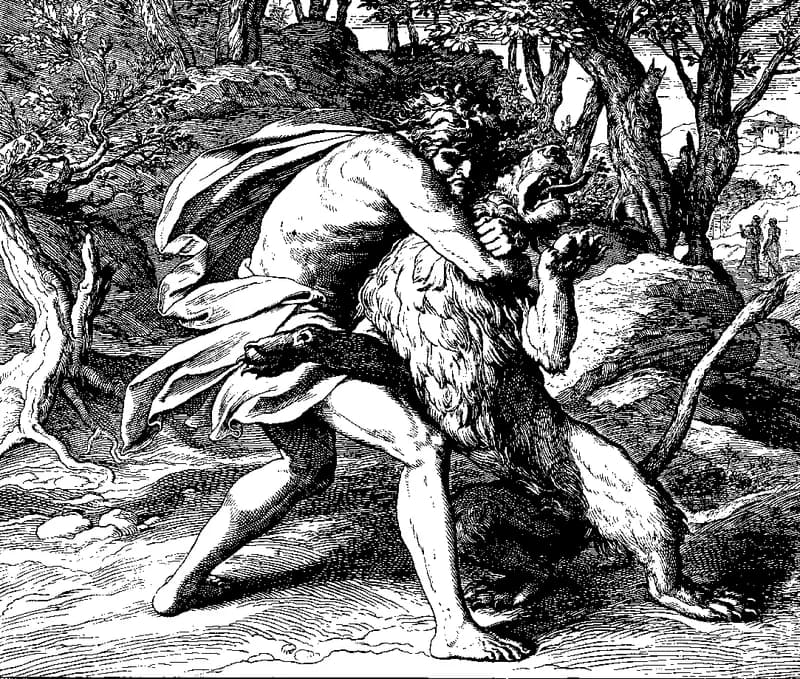 Samson Slays the Lion by Julius Schnorr von Carolsfeld depicting Judges 14:5