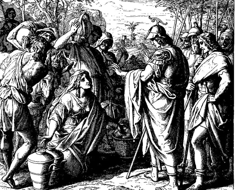 David and Abigail by Julius Schnorr von Carolsfeld depicting 1 Samuel 25:18
