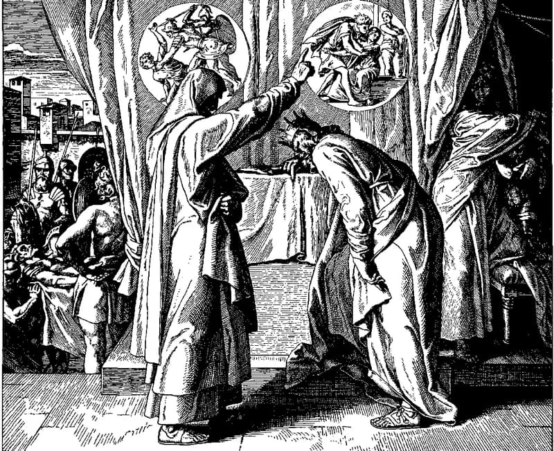 Nathan's Rebuke of David by Julius Schnorr von Carolsfeld depicting 2 Samuel 12:1