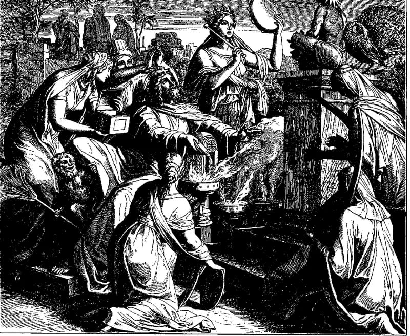 Solomon Falls into Idolatry by Julius Schnorr von Carolsfeld depicting 1 Kings 11:1