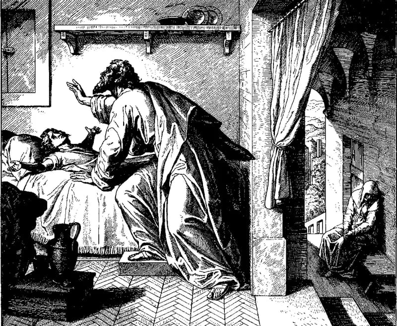 The Widow's Son Raised to Life by Julius Schnorr von Carolsfeld depicting 1 Kings 17:17