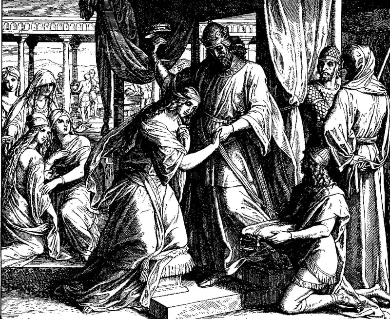 Esther Chosen Queen by Ahasuerus by Julius Schnorr von Carolsfeld depicting Esther 2:15