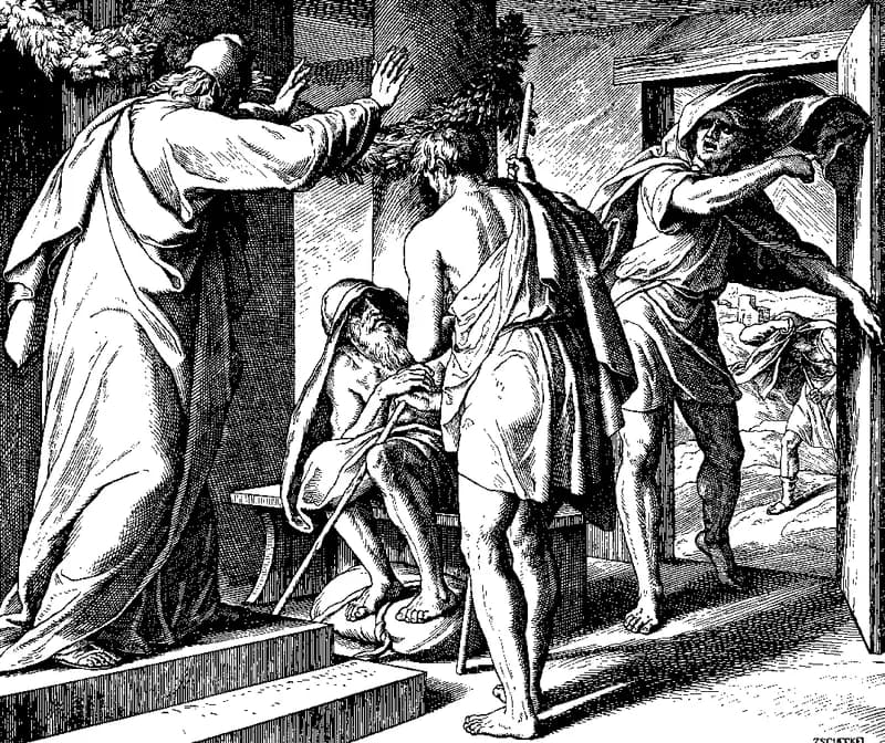 Job's Patience in Trials by Julius Schnorr von Carolsfeld depicting Job 1:13