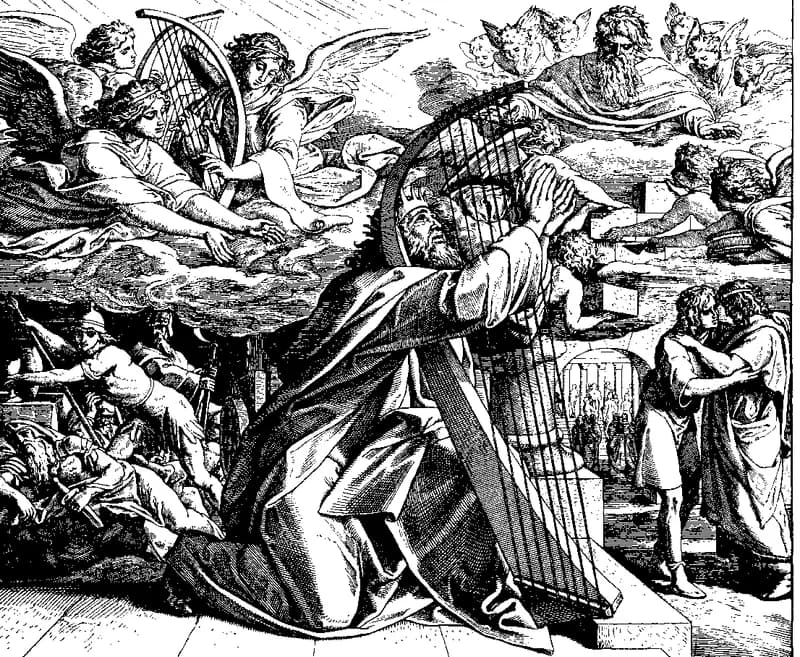 David the Psalmist — Petition by Julius Schnorr von Carolsfeld depicting Psalms 22:1