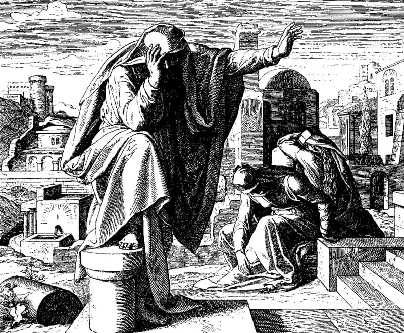 Jeremiah's Lamentation by Julius Schnorr von Carolsfeld depicting Lamentations 1:1