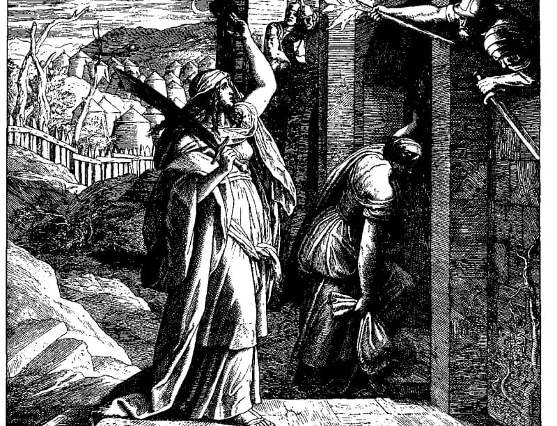 Judith Returns Unharmed to Her People by Julius Schnorr von Carolsfeld depicting Judith 13:11