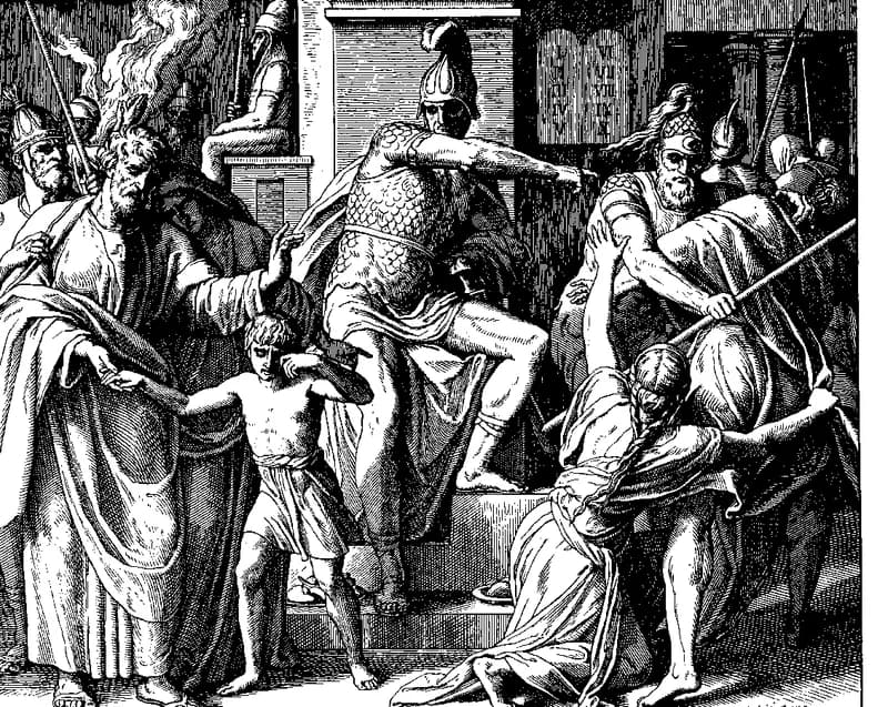 Antiochus Persecutes Faithful Israelites by Julius Schnorr von Carolsfeld depicting 1 Maccabees 1:41