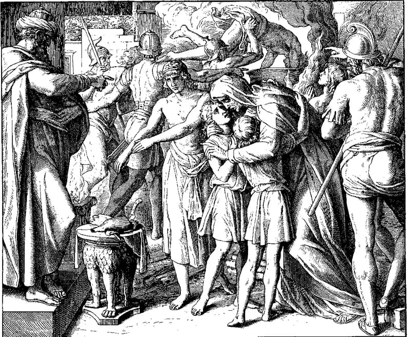 Martyrdom of the Seven Brothers and Their Mother by Julius Schnorr von Carolsfeld depicting 2 Maccabees 7:1