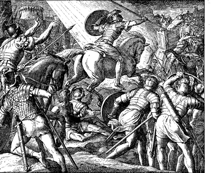 An Angel of the Lord Leads Israel against the Enemy by Julius Schnorr von Carolsfeld depicting 2 Maccabees 11:6
