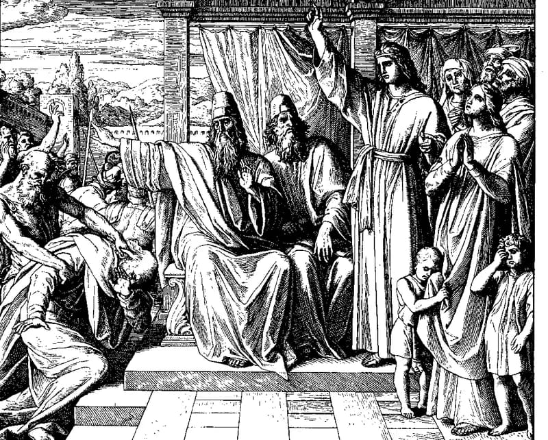 Daniel Delivers Susanna from Death by Julius Schnorr von Carolsfeld depicting Daniel 13:45